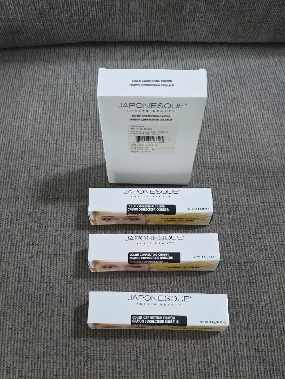 Japonesque Color Correcting Crayon, Shade 01- Yellow, Box Of 3, For Dark Circles